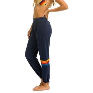 Aviator Nation Rainbow Stitch Sweatpants in BLACK not navy